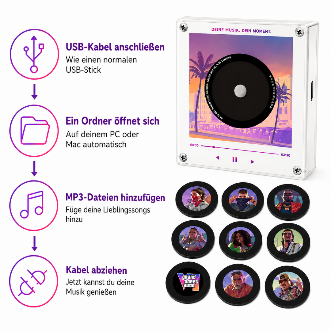 Musikplayer Magnet GTA - Mit Drehfunktion